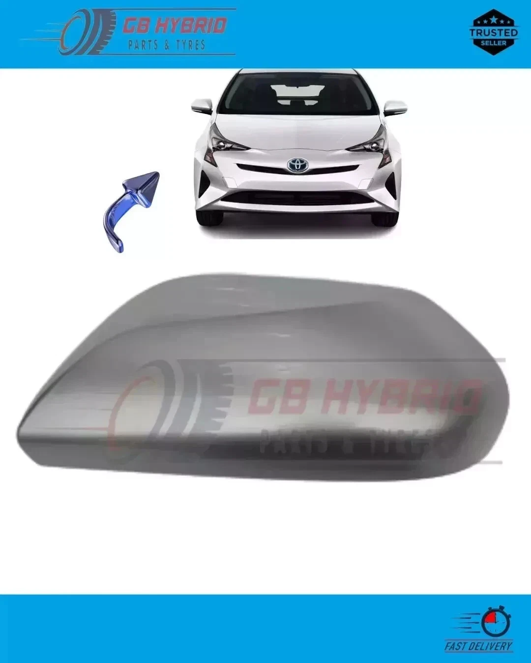 New Toyota Prius 2016-2022 Wing Mirror Cover Left Passenger Side Silver